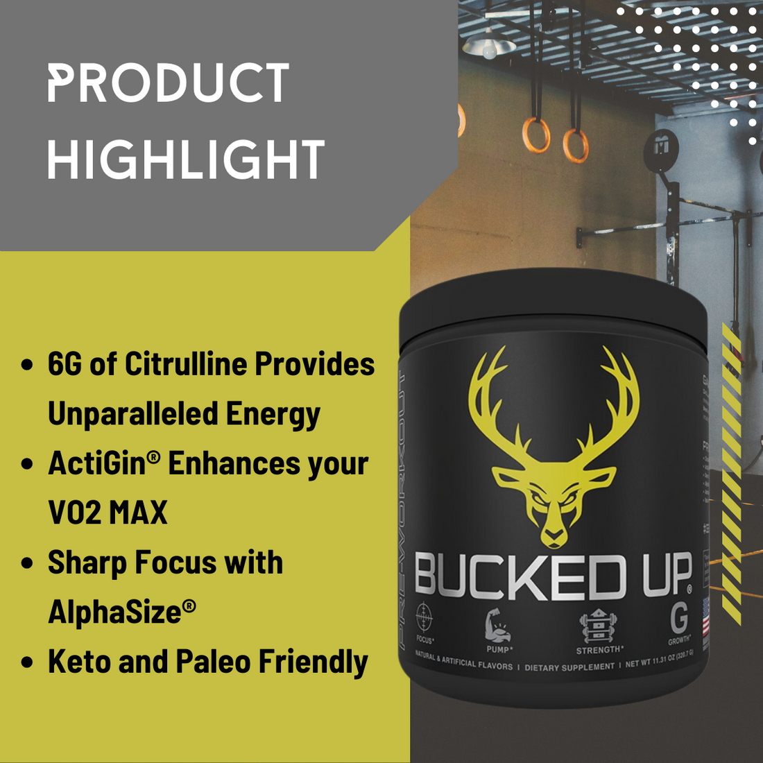 Bucked Up Pre-Workout, Intense Muscle Pump, 30 Servings - Ultimate Sup Singapore