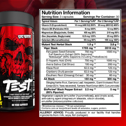 Mutant, TEST Testosterone Booster, 90 Capsules