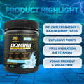 PVL Gold Series Domin8 Sport, Pre Workout, Support Energy & Focus, Hydration, No Sugar, Vegan Friendly, 225g - Ultimate Sup Singapore