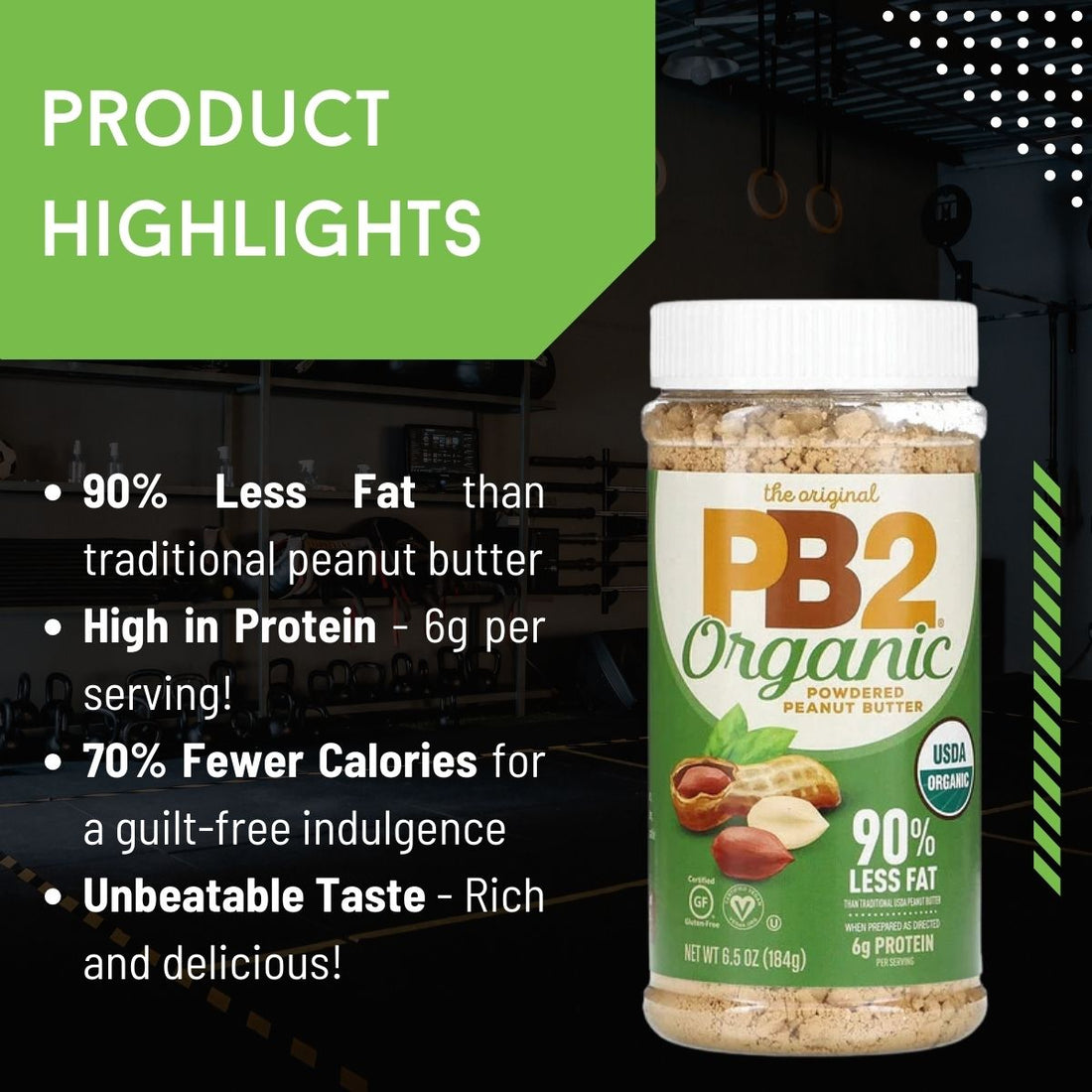 PB2 Foods, Organic Powdered Peanut Butter, 6.5 - 16 oz - Ultimate Sup Singapore