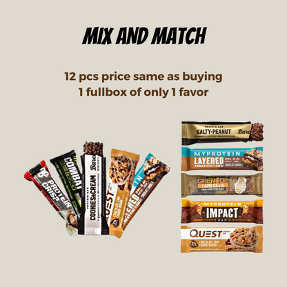 Protein Bar Low Carb, Various Brands and Assorted Flavors, 1pcs