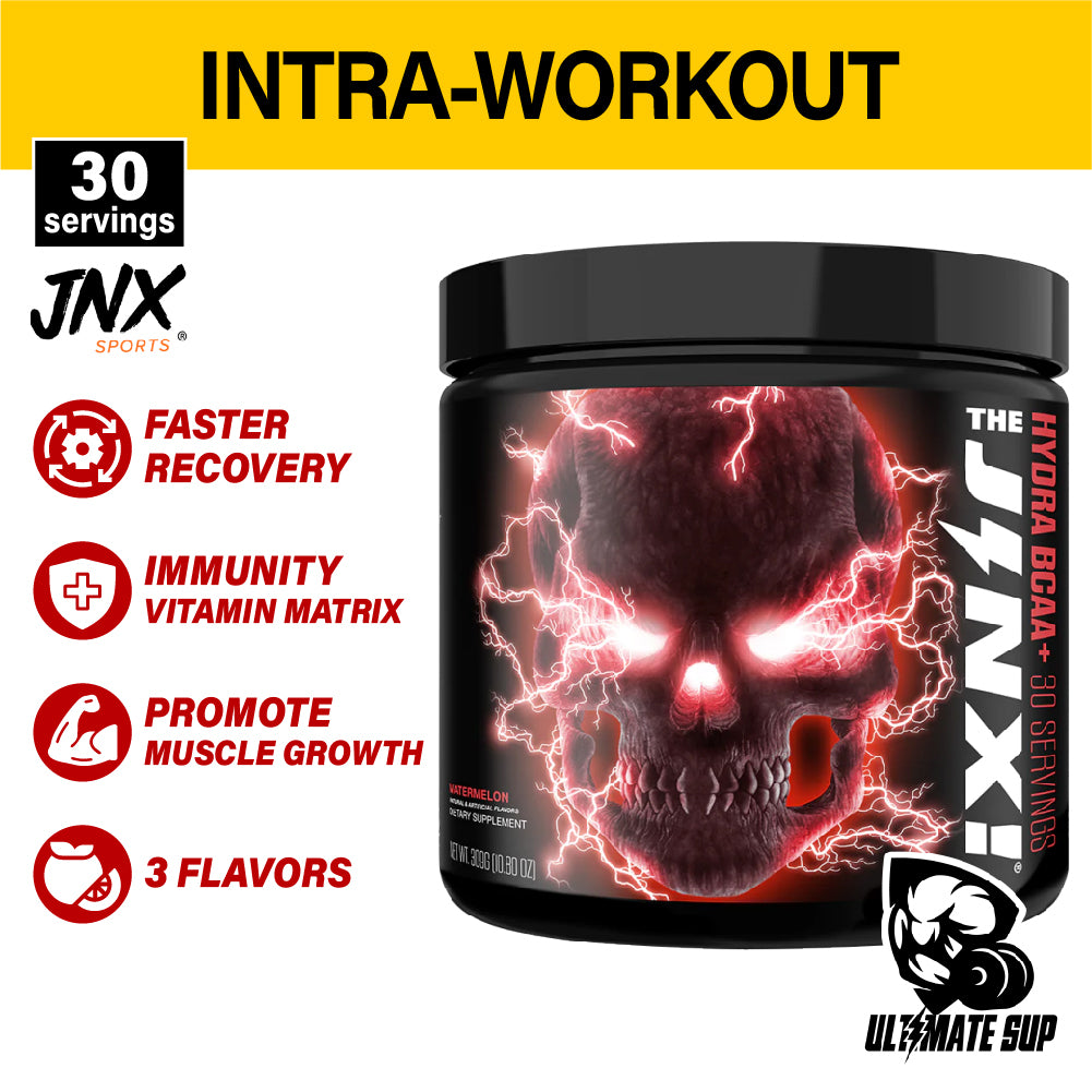 JNX Sports, The Jinx!, Hydra BCAA+, Amino Acid, Muscle Recovery, Electrolytes, Vitamin, Intra Workout, 30 Servings
