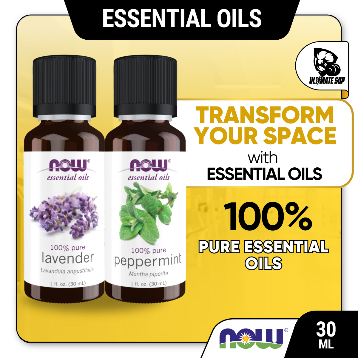 NOW Foods, Essential Oils, 100% Pure and Natural, Stress Relief, Various Scents, 1 fl oz (30 ml) - Ultimate Sup Singapore