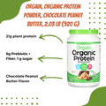 Orgain Organic Plant Based Protein Powder, Vanilla Bean - Vegan, Low Net Carbs, Non Dairy, Gluten Free, Lactose Free, No Sugar Added, Soy Free, Kosher, Non-GMO, 1.02 - 2.03lbs, 10-20 servings - Ultimate Sup Singapore