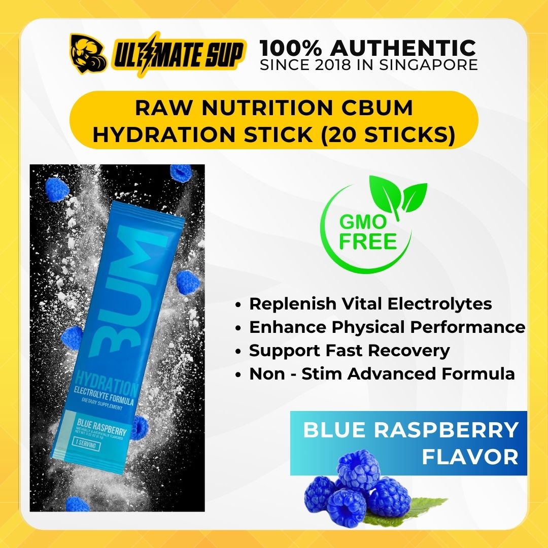 Raw Nutrition, CBUM Hydrate, Electrolyte Powder, Electrolyte Replacement, Non Stim Hydration Supplement, 20 Sticks - Ultimate Sup Singapore