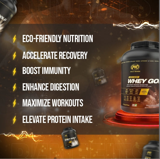 PVL Gold Series Whey Gold Protein Powder With Ultra- Filtered Whey Protein Concentrate, No Artificial Colors and Gluten Free, 6lb - Ultimate Sup Singapore