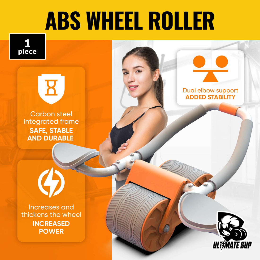 Ultimate Sup, ABS Wheel Roller, ABS Workout, Roller Exercise, Fitness Equipment - Ultimate Sup Singapore