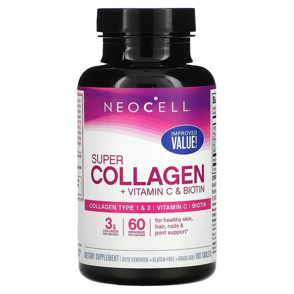 Neocell, Super Collagen + C, Type 1 & 3, 6000 mg - Ultimate Sup Singapore