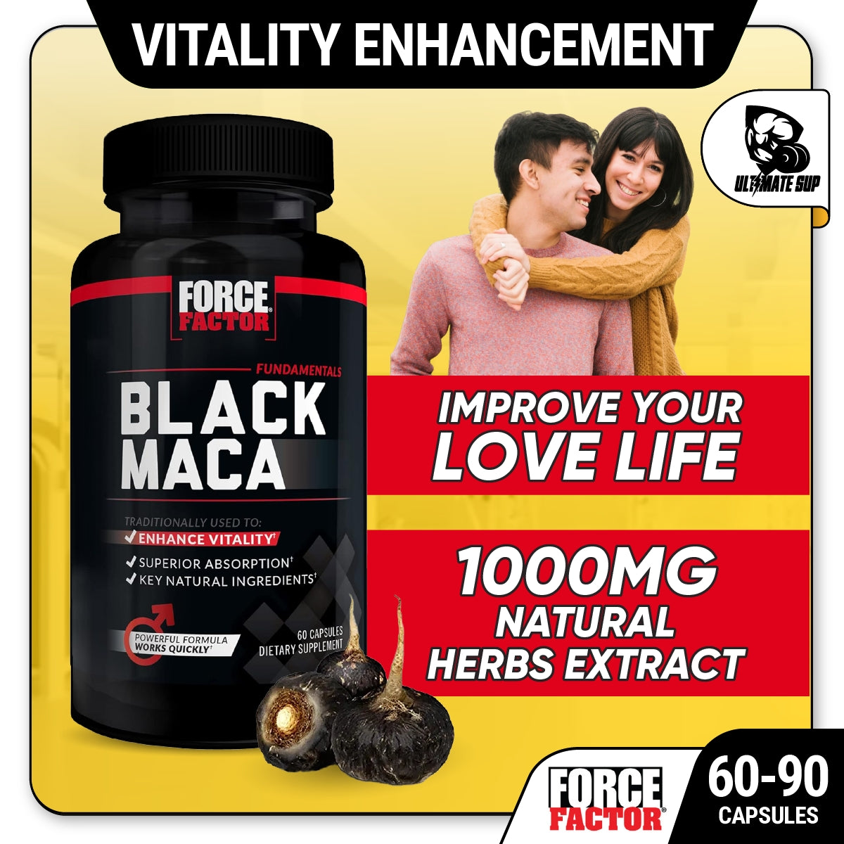 Force Factor Fundamentals Black Maca, 60 - 90 Capsules - Ultimate Sup Singapore