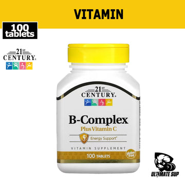 21st Century, B Complex Plus Vitamin C, Energy Support, Vitamin Supplement, 100 Tablets - Ultimate Sup Singapore