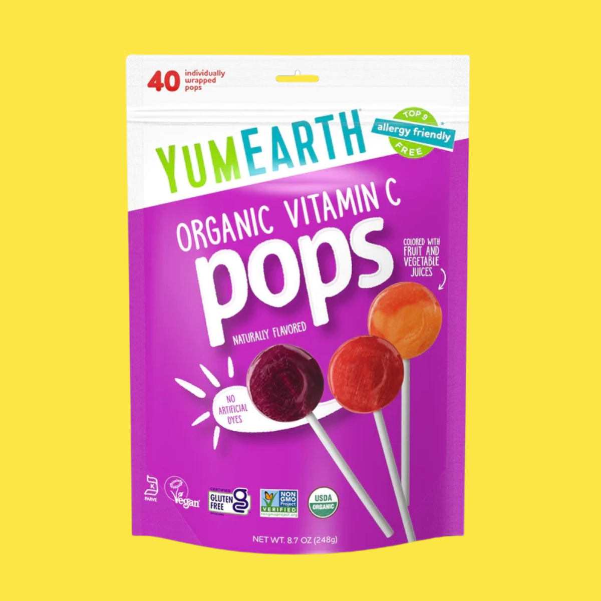 YumEarth, Organic Pops, 40-50 pops - Ultimate Sup Singapore