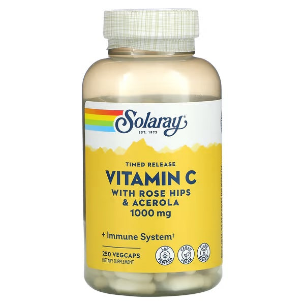 Solaray, Timed Release, Vitamin C, Rosehip, Stearic Acid, Contains Silica, 1000 mg, 250 Tablets - Ultimate Sup Singapore