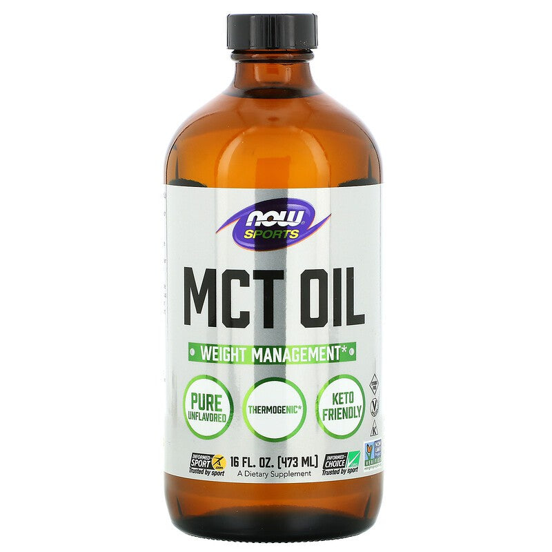 Now Foods Sport, Mct oil liquid, Promote weight loss, Reduce risks of heart disease, Manage blood sugar levels, 473ml - Ultimate Sup Singapore