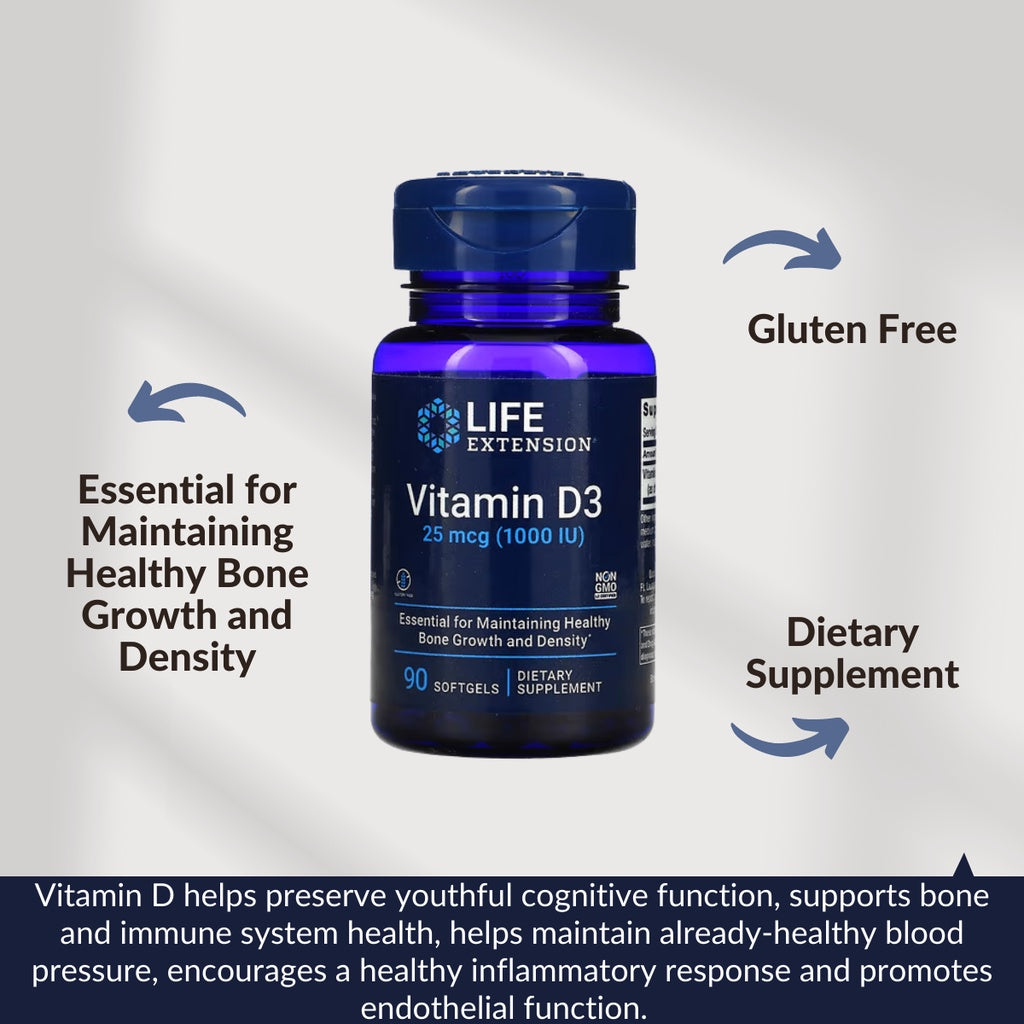 Life Extension, Vitamin D3, 60-250 Softgels - Ultimate Sup Singapore