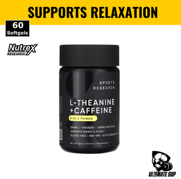 Sports Research, L-Theanine & Caffeine with MCT Oil, 60 Soft Gels - Ultimate Sup Singapore