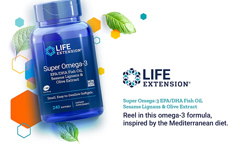 Life Extension Super Omega-3, 180 EPA/120DHA Fish Oil, 240 Softgels - Ultimate Sup Singapore