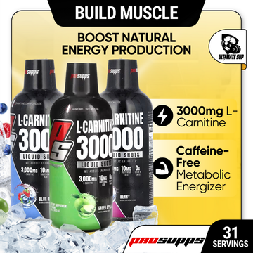 ProSupps, Vanish, L Carnitine 3000 Liquid Shots, Metabolic Energizer for Performance, Gluten Free, 3,000 mg, 16 fl oz - Ultimate Sup Singapore