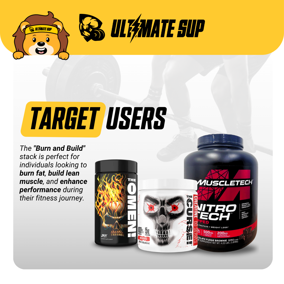Ultimate, Burn & Build Stack, Muscle Fuel – Shred Fat, Build Muscle - Ultimate Sup Singapore
