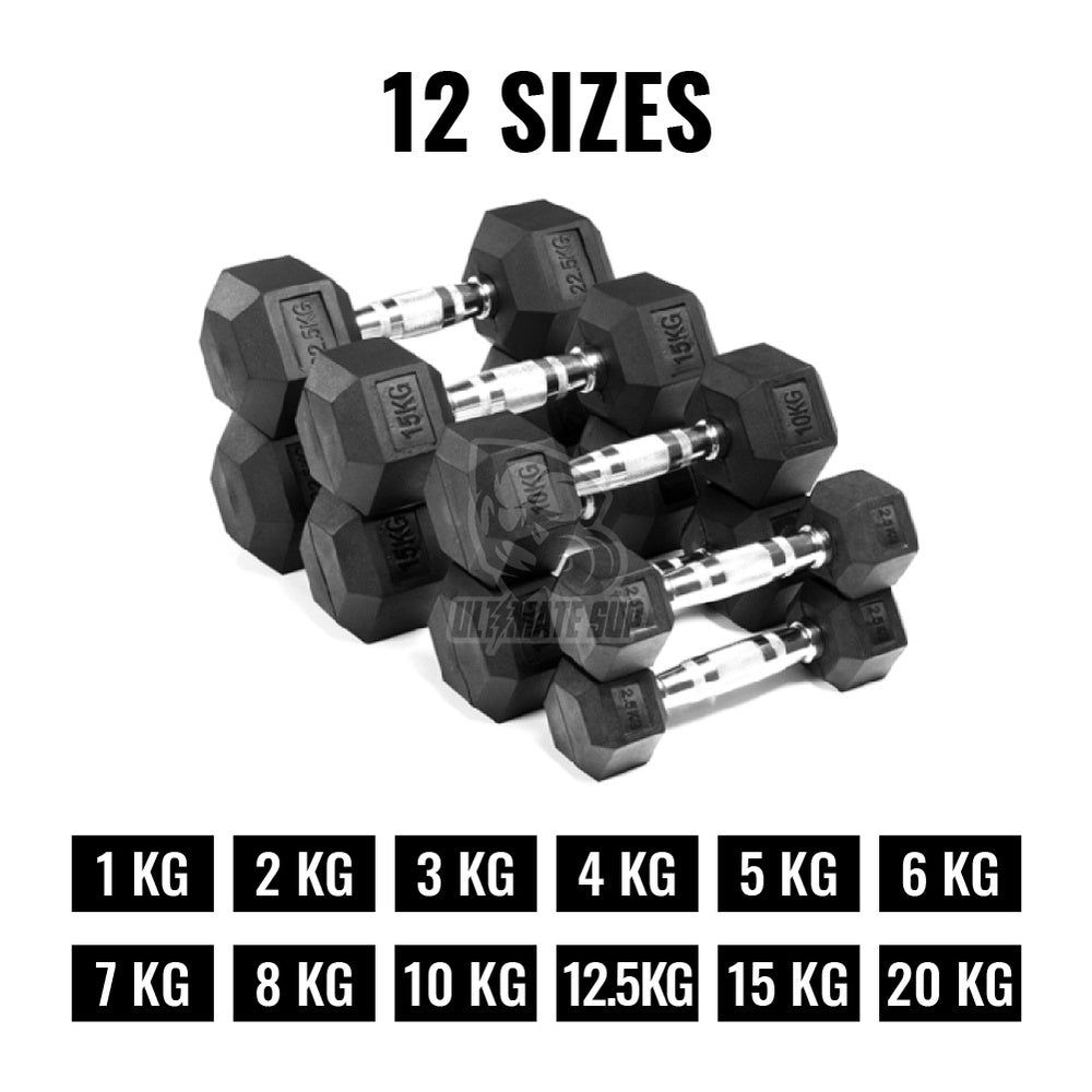 UltimateSup Hex Dumbbell, 1-20kg - Ultimate Sup Singapore