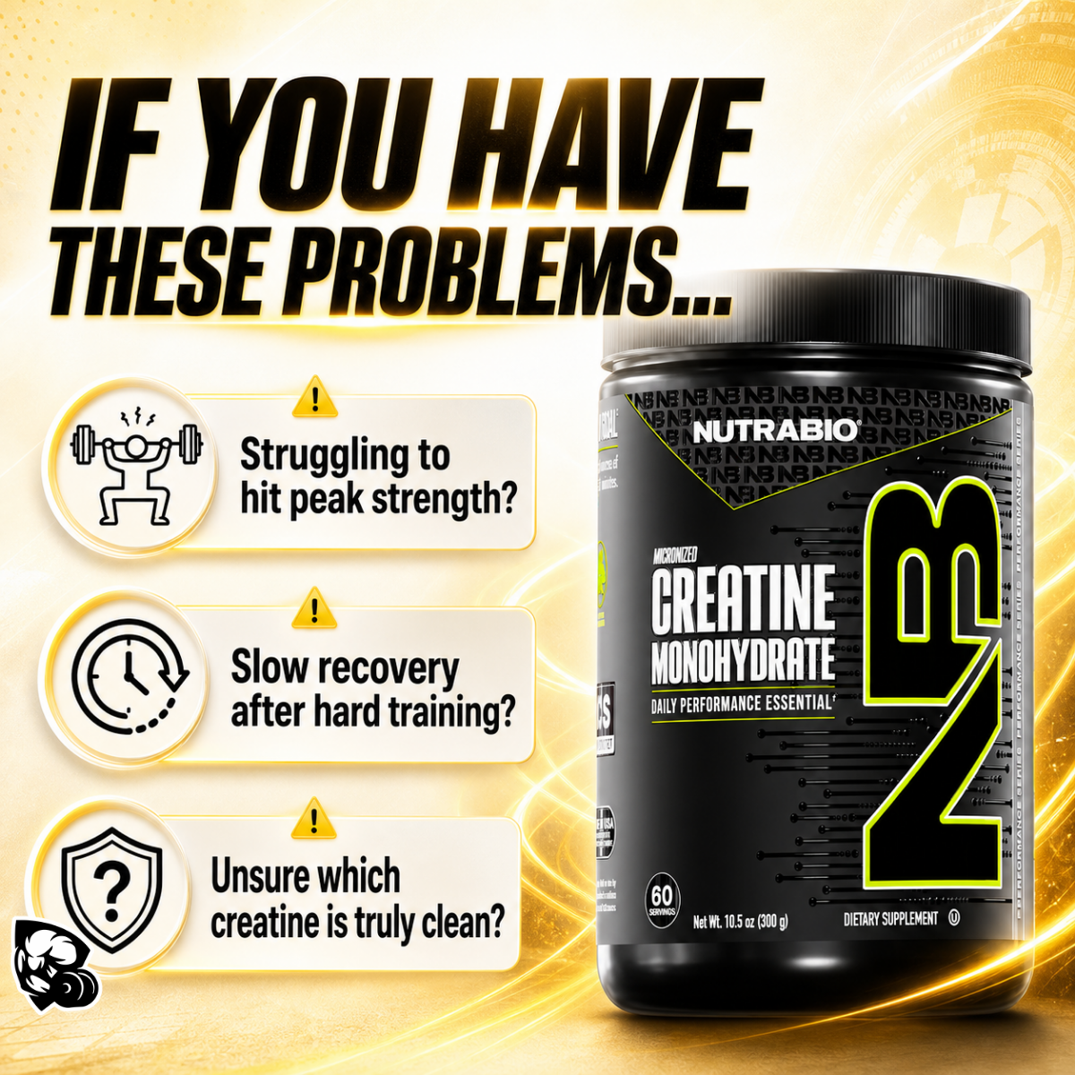 NutraBio, Monohydrate Creatine Powder, Micronized for Fast Absorption and Maxizimes Muscle, 150-500g