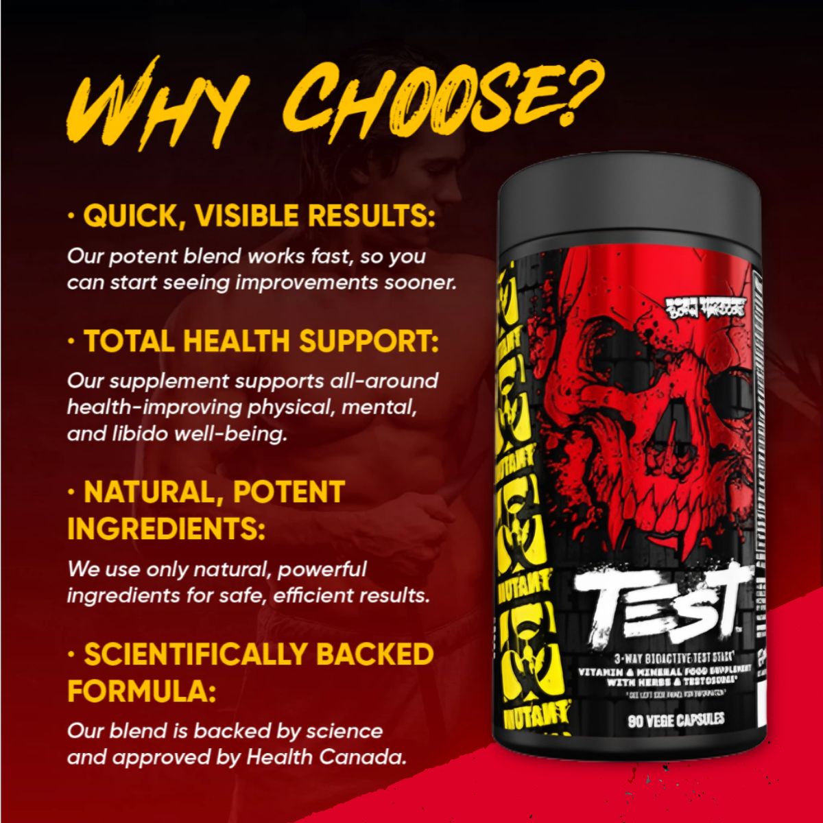 Mutant, TEST Testosterone Booster, 90 Capsules