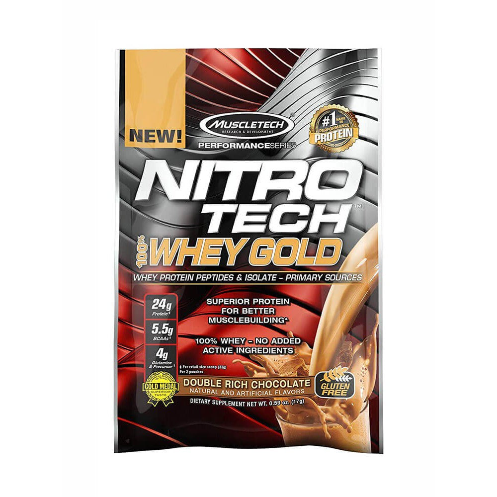 SAMPLE Muscletech Nitro Tech 100% Whey Gold, Whey Protein Peptides & Isolate 17g (1serving) - Ultimate Sup Singapore