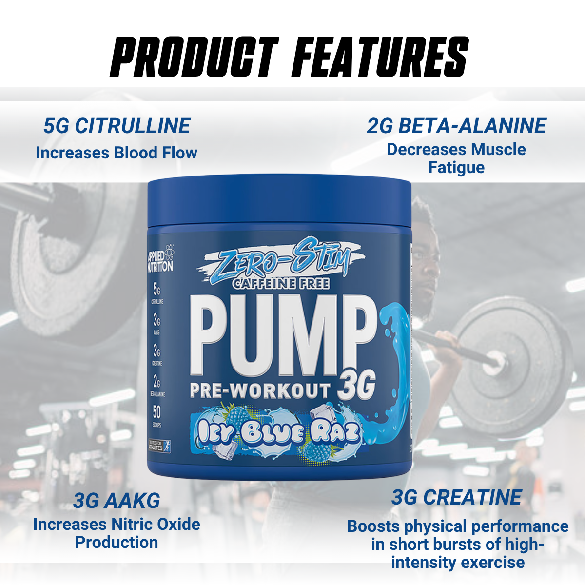 Applied Nutrition, PUMP Pre-Workout Pump Support Energy Focus, 3G