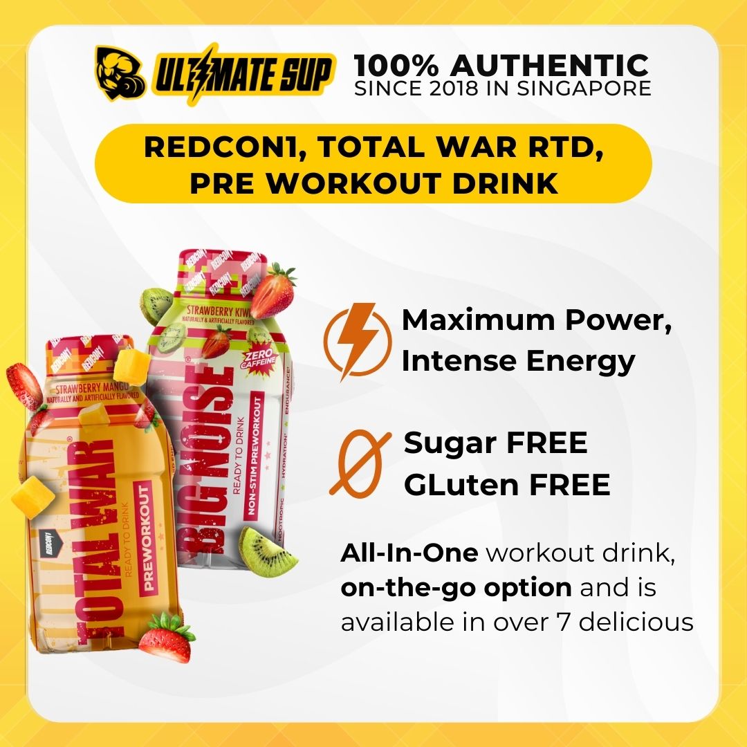 Redcon1, Total War Ready To Drink Preworkout, Energy Drink, Various Flavour, 3-12 Servings - Ultimate Sup Singapore