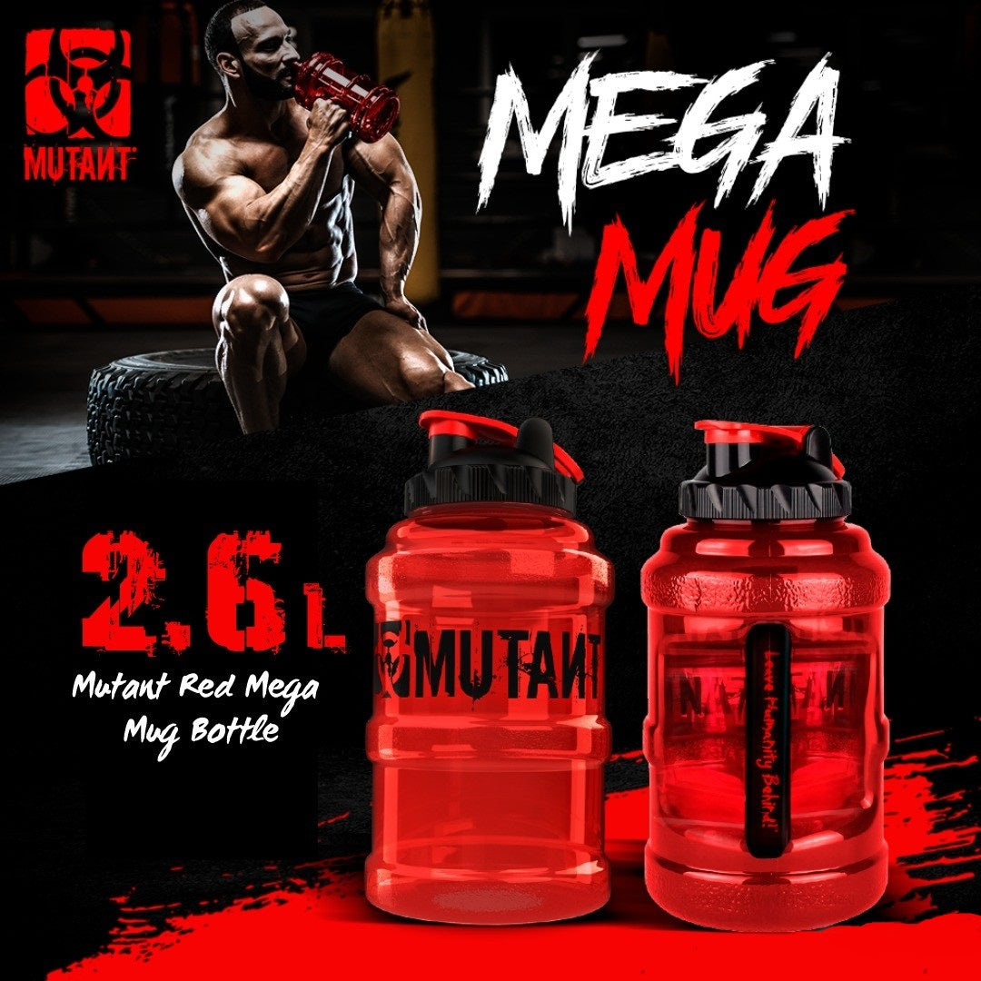 Mutant Mega Mug, Hydration Water Bottle, Red Edition, 2.6 Litre - Ultimate Sup Singapore