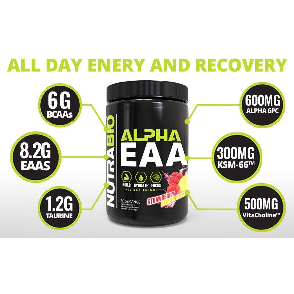 NutraBio, Labs Alpha EAA Build Muscle Enhance, 8g