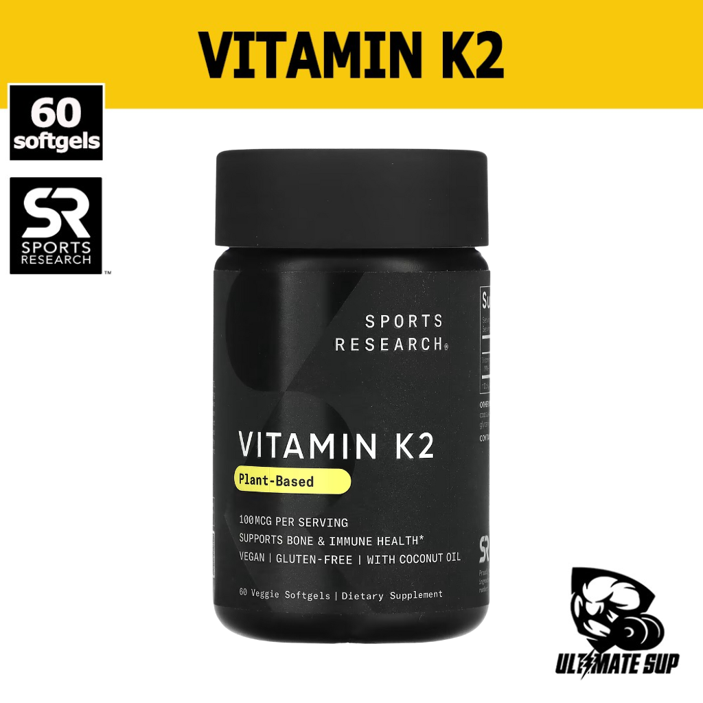 Sports Research, Vitamin K2 100mcg, 60 Veggie Softgels - Ultimate Sup Singapore