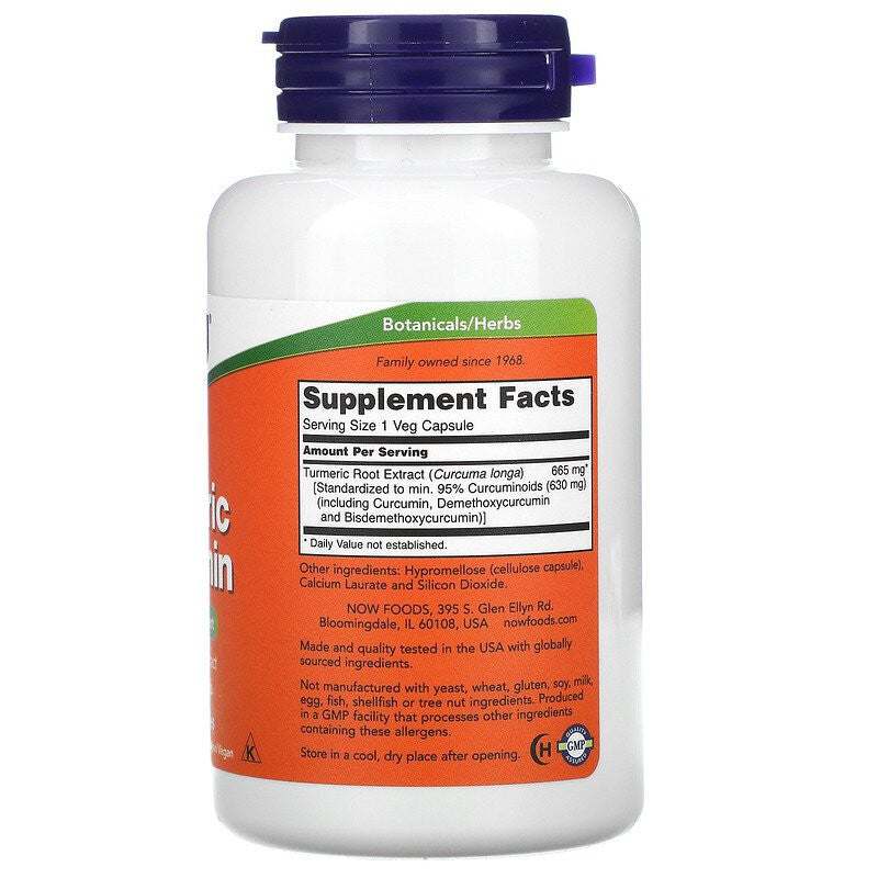 Now Foods, Turmeric Curcumin, Herbal Supplement, 95% Curcuminoids, 60 Veg Capsules - Ultimate Sup Singapore