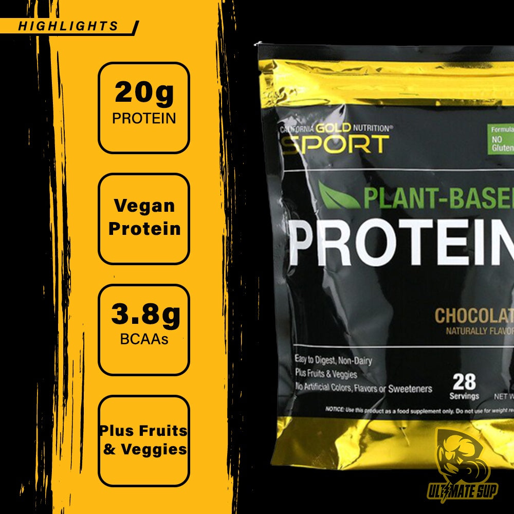 California Gold Nutrition, Chocolate Plant Based Protein, Vegan, Easy to Digest, 2 lb (907 g) - Ultimate Sup Singapore