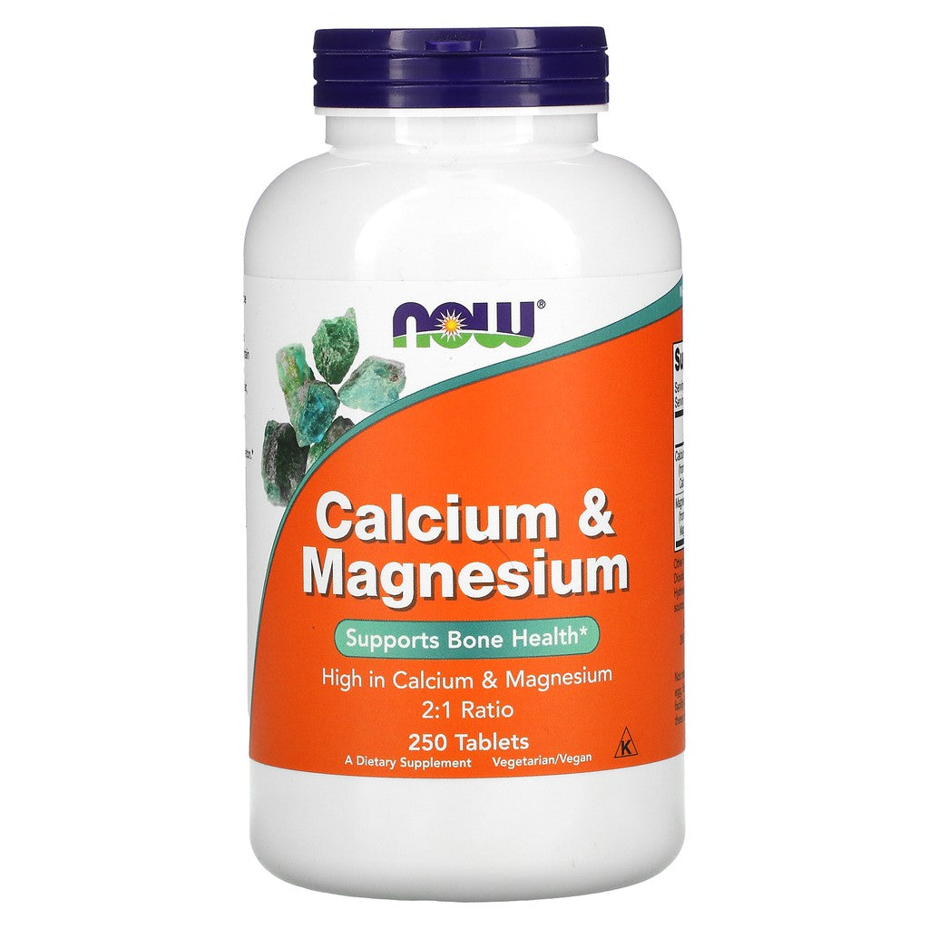 Now Foods, Calcium & Magnesium, Supports Bone Health 100 - 250 Tablets - Ultimate Sup Singapore