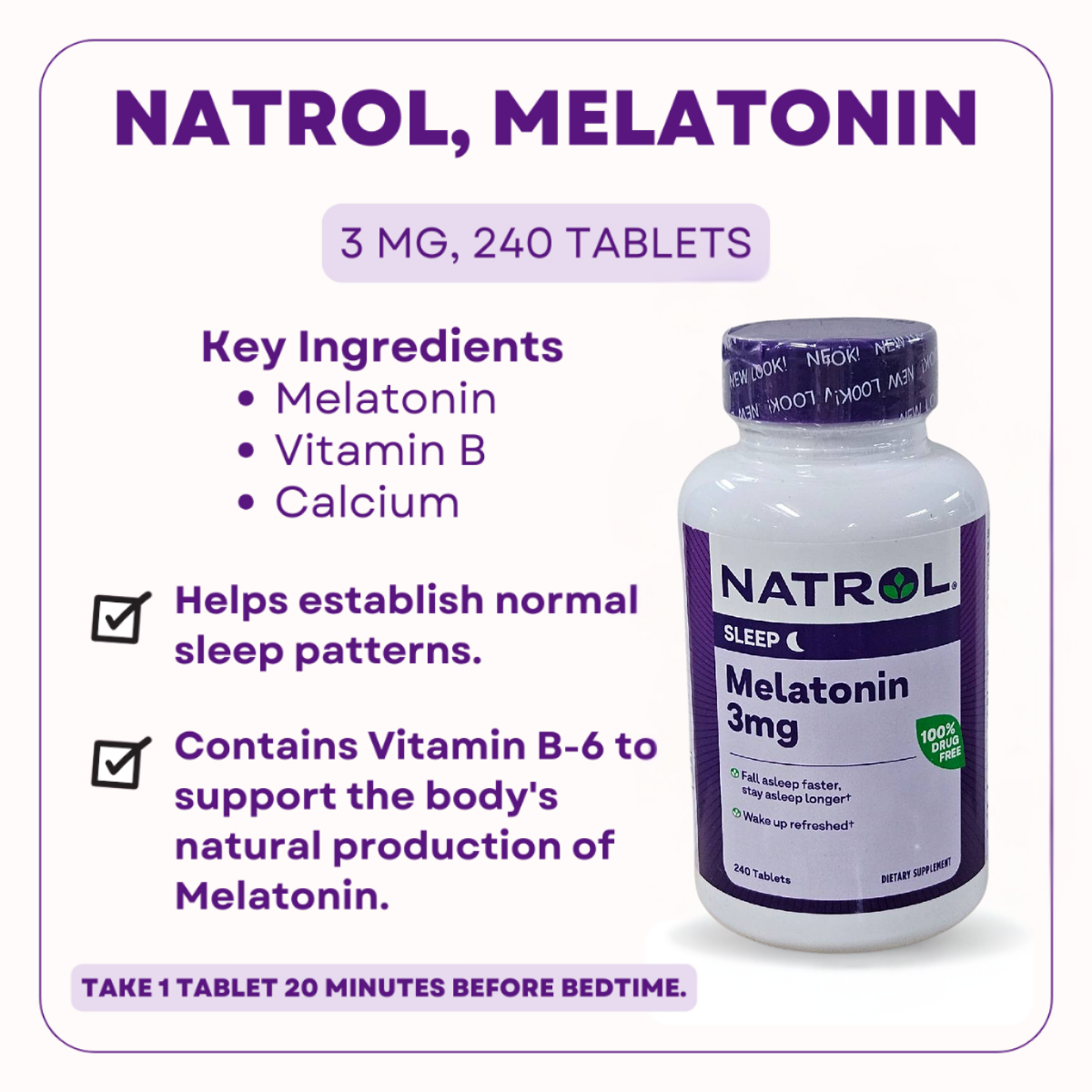 Natrol, Melatonin, Time Release / Fast Dissolve, Extra Strength to improve Sleep, 60-240Tablets - Ultimate Sup Singapore