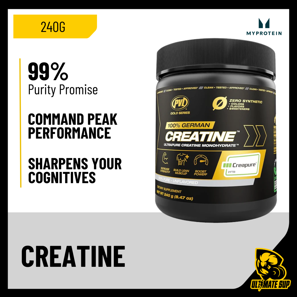PVL, 100% German Creapure Creatine Monohydrate, 410g - Ultimate Sup Singapore