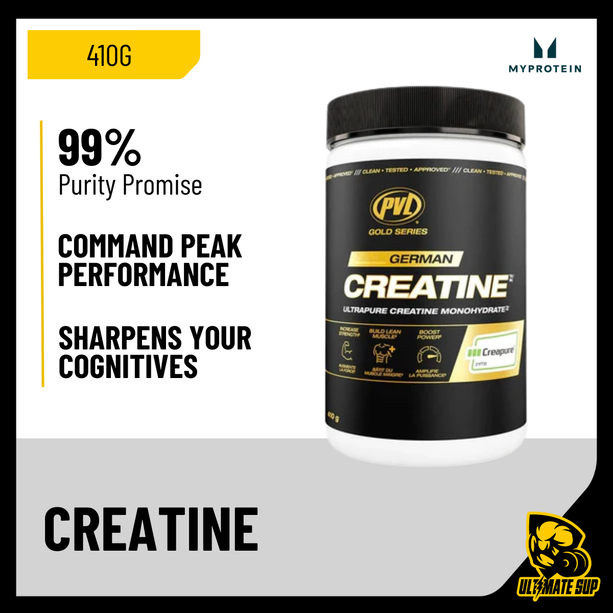 PVL, 100% German Creapure Creatine Monohydrate, 410g - Ultimate Sup Singapore