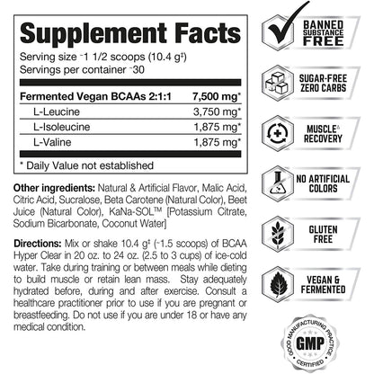 PERFECT Sports, Vegan BCAA Hyper Clear, 30 Servings - Ultimate Sup Singapore