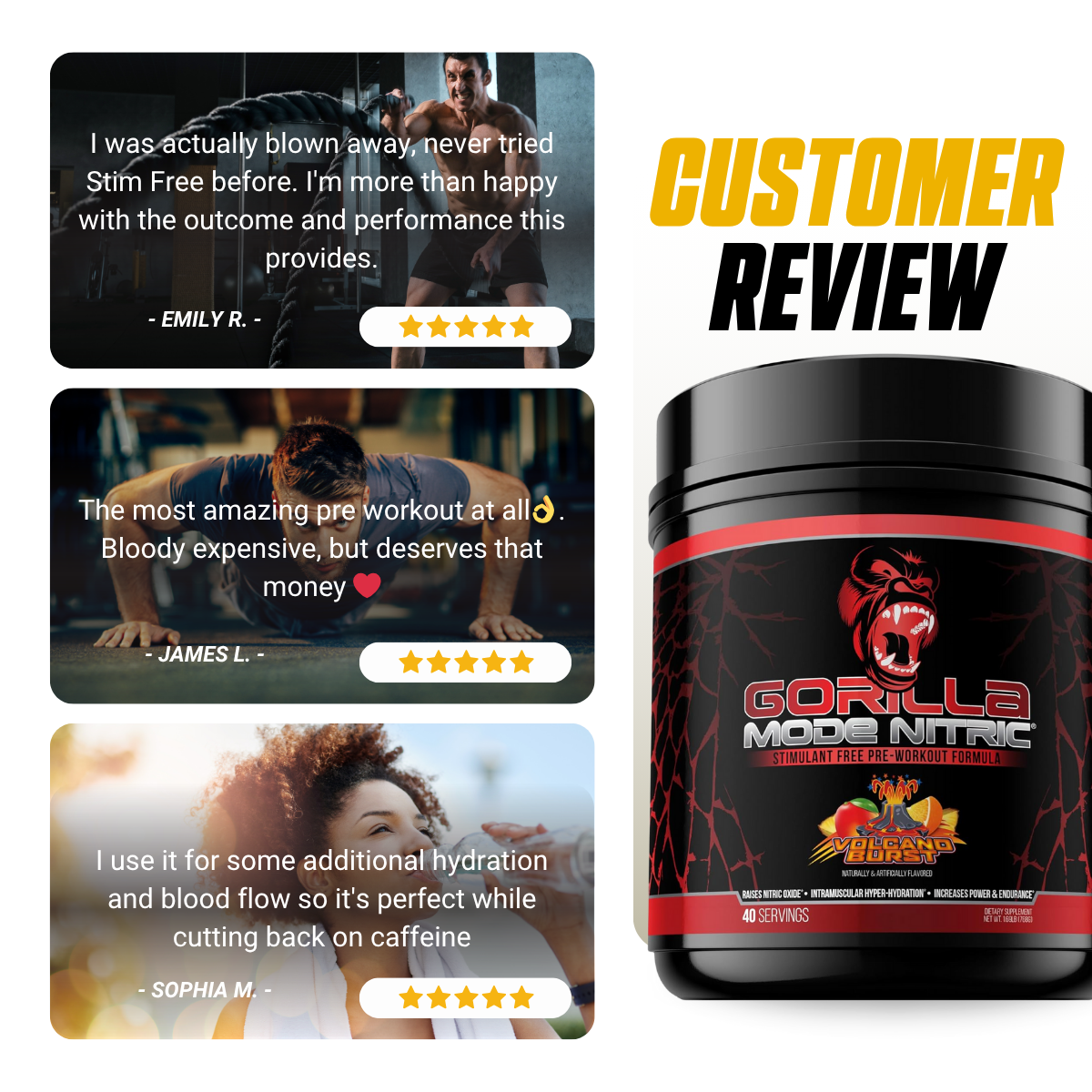 Gorilla Mind, Gorilla Mode Nitric Upgraded Stimulant Free Pre-Workout, Massive Pumps 40 servings - Ultimate Sup Singapore