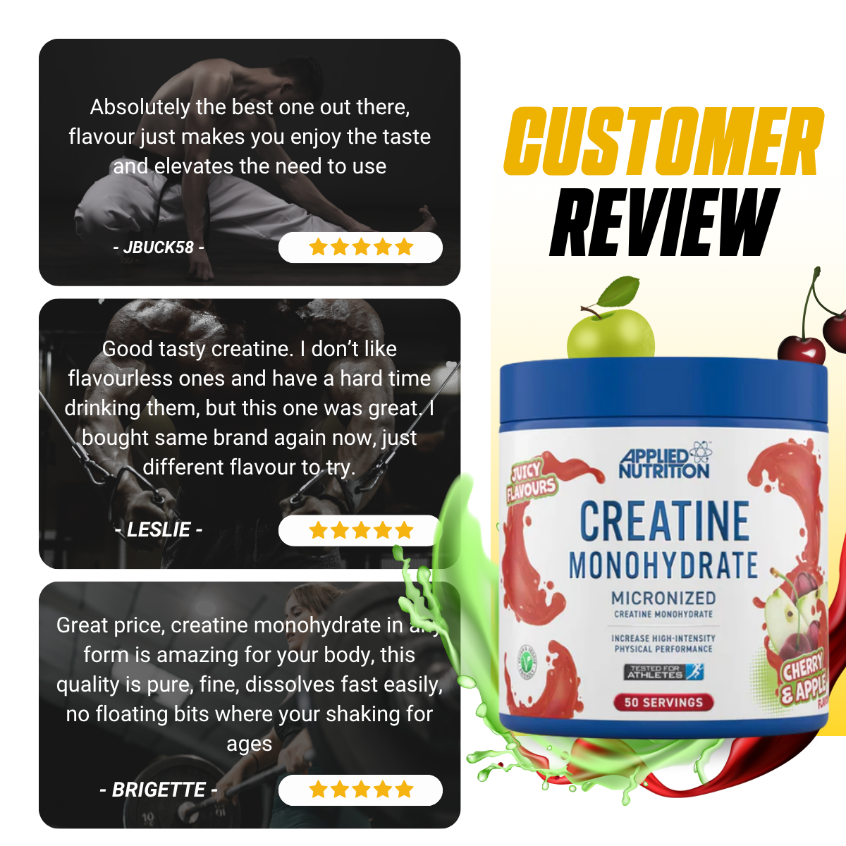 Applied Nutrition, Creatine Monohydrate Micronized Powder, Increases High-Intensity Physical Performance, 250-500g - Ultimate Sup Singapore