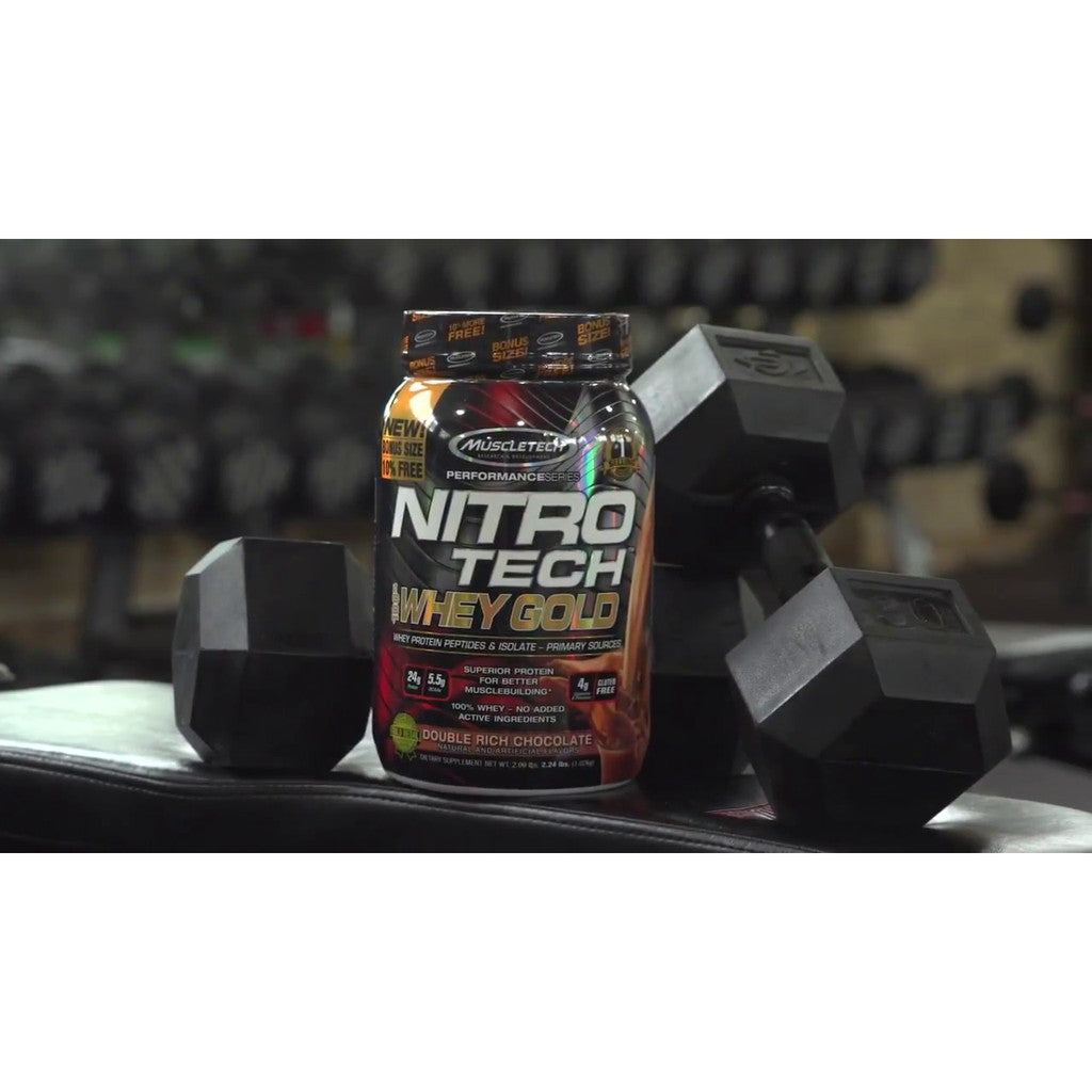 SAMPLE Muscletech Nitro Tech 100% Whey Gold, Whey Protein Peptides & Isolate 17g (1serving) - Ultimate Sup Singapore