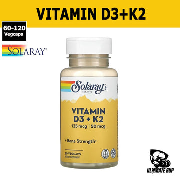 Solaray Vitamin D3 + K2, 60-120 Vegcaps - Ultimate Sup Singapore