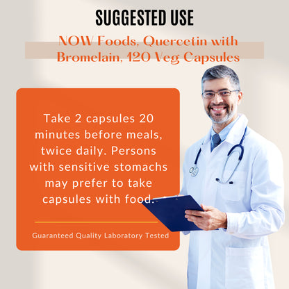 NOW Foods, Quercetin with Bromelain, Supports Immune System, 120 Veg Capsules - Ultimate Sup Singapore