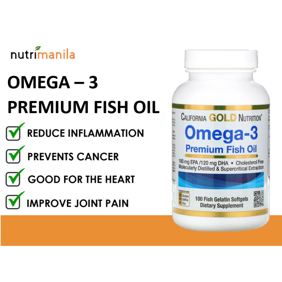 California Gold Nutrition, Omega-3, 100-240 Fish Gelatin Softgels - Ultimate Sup Singapore