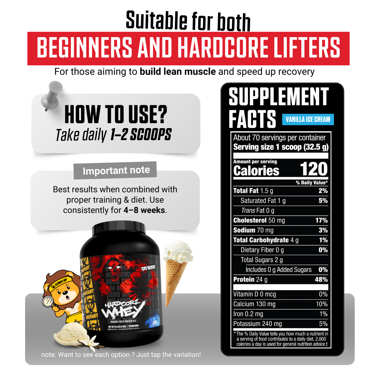 Mutant Hardcore Whey, Whey Protein Isolate & Hydrolysate, Fast-digesting 5lbs - Ultimate Sup Singapore