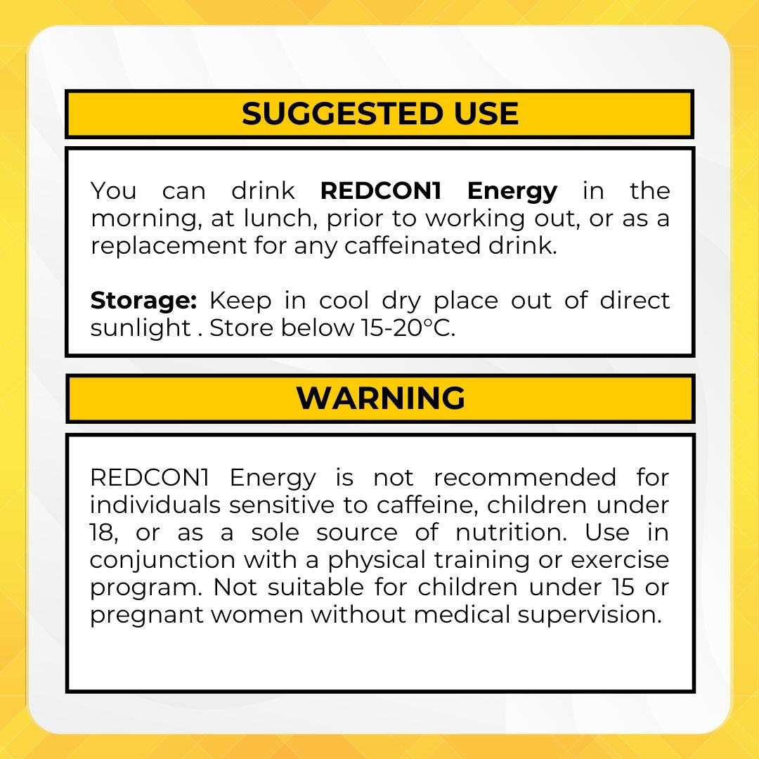 Redcon1, High Performance Energy Drink, Pre-Workout, 200mg Natural Caffein, Zero Sugar, Zero Calories, Various Flavours, 16oz (473ml) - Ultimate Sup Singapore