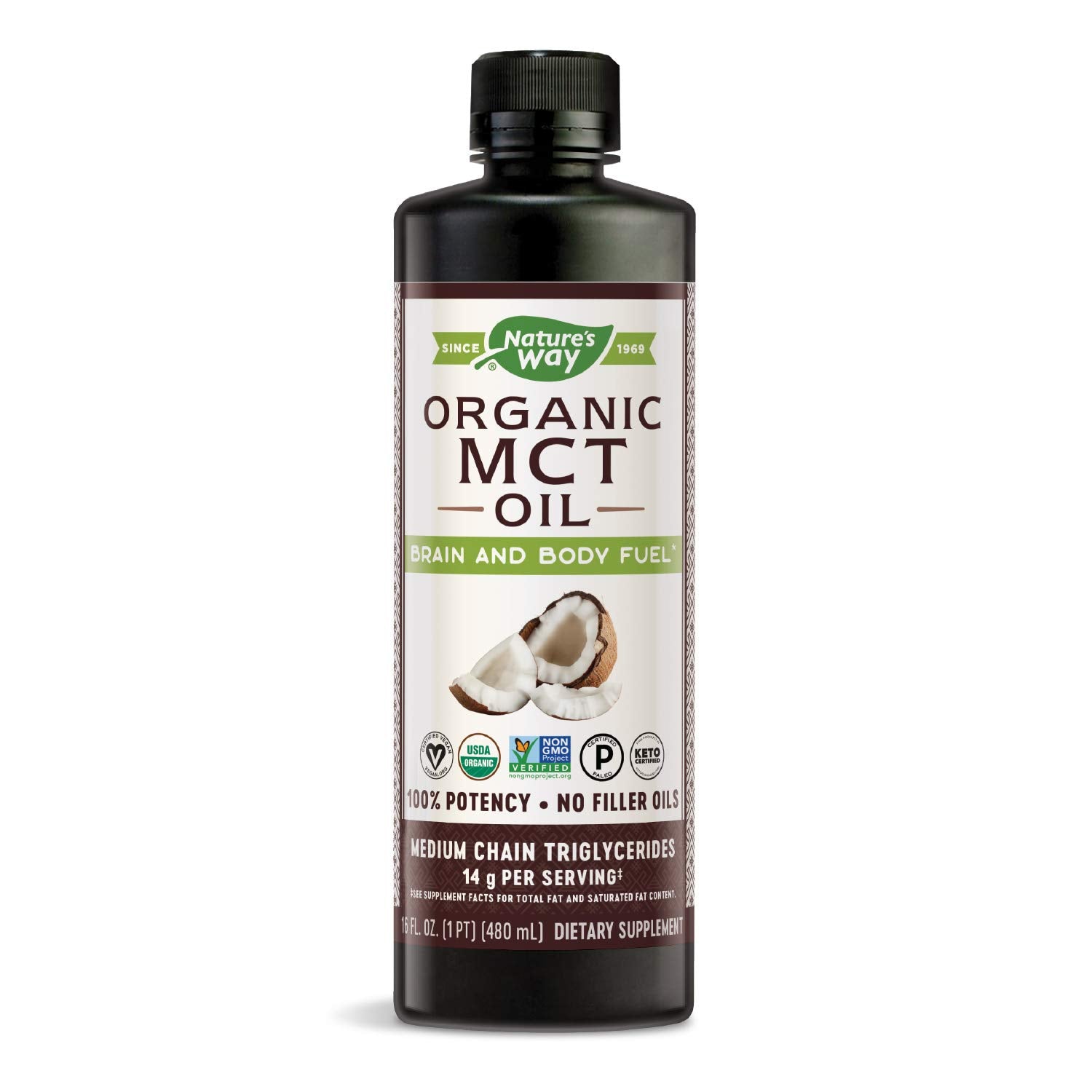 Nature's Way, Organic MCT Oil | Supports Ketogenic Diets | Promote Weight Loss, 480 ml - Ultimate Sup Singapore