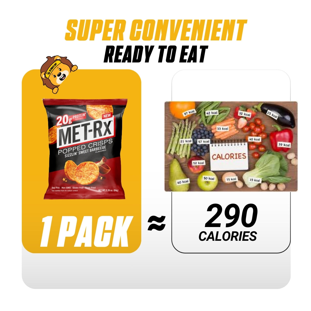 Met-Rx Popped Protein Crisps, Protein Chip, 20g protein, Non GMO, Gluten Free 6pcs - Ultimate Sup Singapore