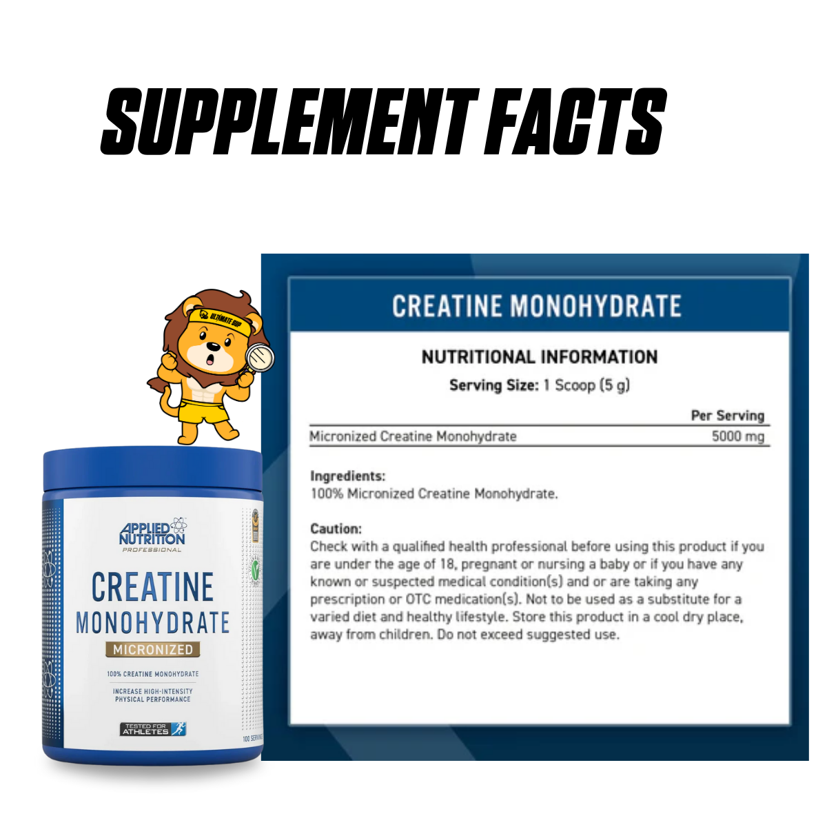 Applied Nutrition, Creatine Monohydrate Micronized Powder, Increases High-Intensity Physical Performance, 250-500g - Ultimate Sup Singapore