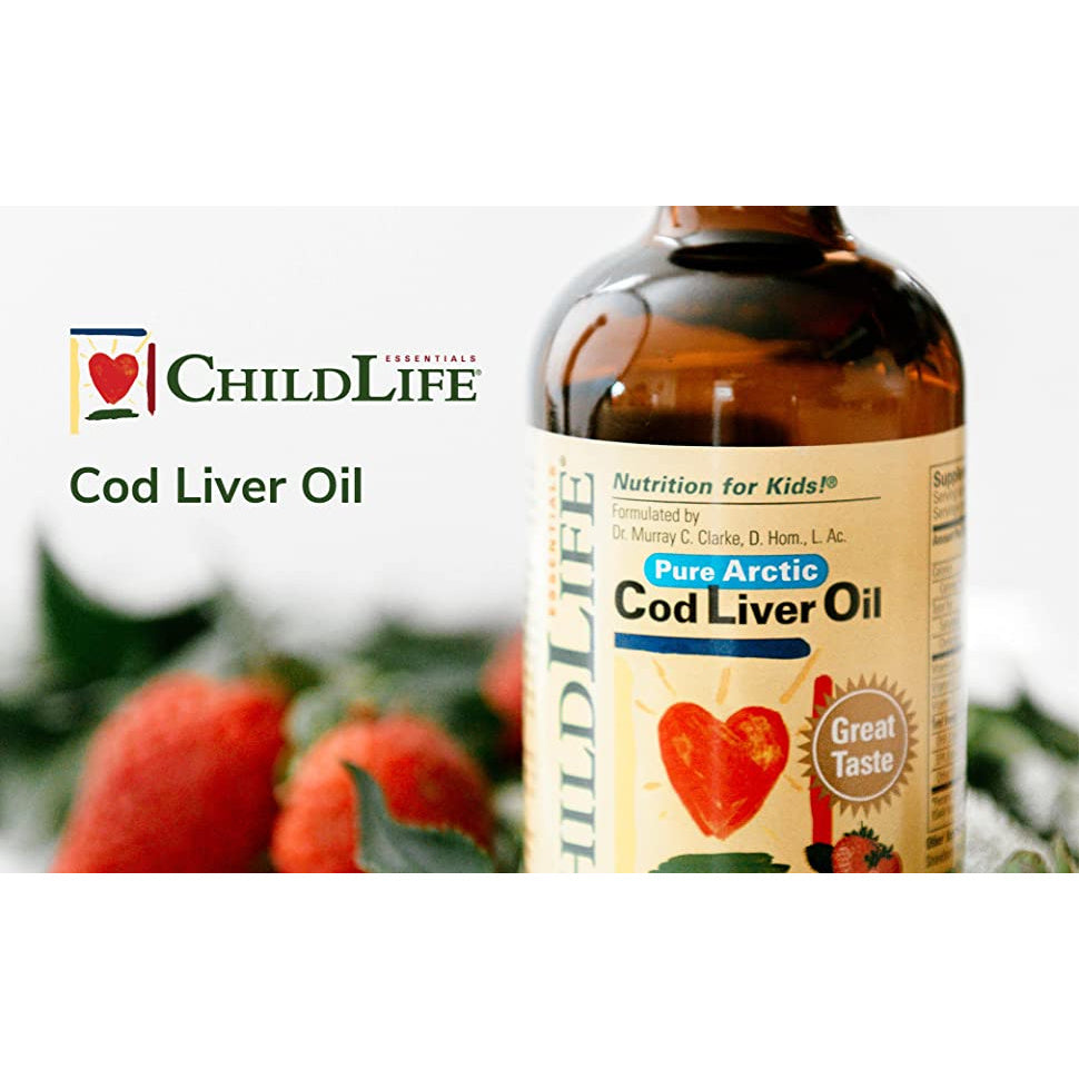 ChildLife, Pure Arctic Cod Liver Oil, Natural Strawberry, Supports Healthy Brain Function, 237ml - Ultimate Sup Singapore